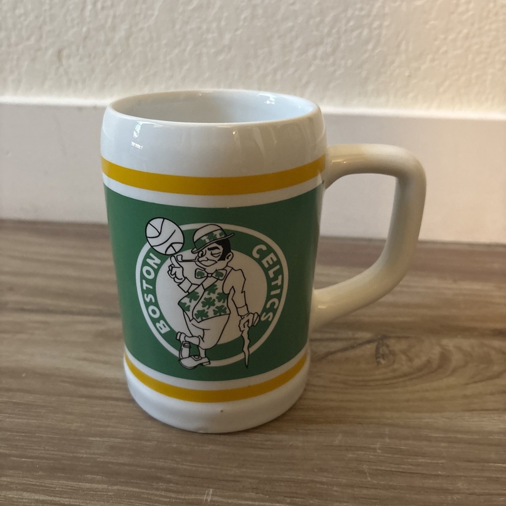 Vintage Boston Celtics NBA Official Ceramic Stein Mug Papel Basketball Fan Shop